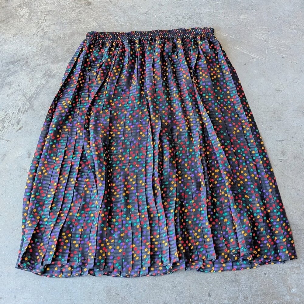 Vintage Montage Dimensions Colorful Rainbow Polka Dot Jacket and Skirt Set - Picture 13 of 13